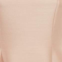 Pre Owned Christian Dior Pink Wool Blend Flared Midi Dress M