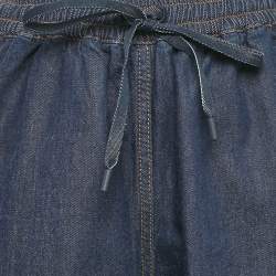 Pre Owned Christian Dior Blue Denim Wide Leg Pants S