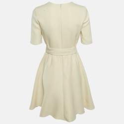 Christian Dior Cream Wool Flared Short Dress M