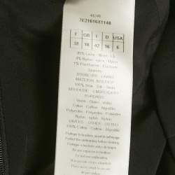 Pre Owned Christian Dior Black Heart Applique Wool Quilted Detail Short Dress M