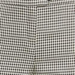 Christian Dior Black Houndstooth Silk Blend Trousers M