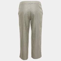 Christian Dior Black Houndstooth Silk Blend Trousers M