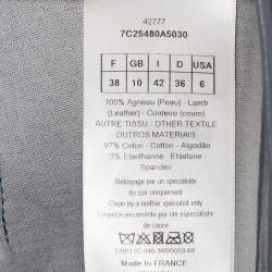Christian Dior Blue Leather Skinny Pants M