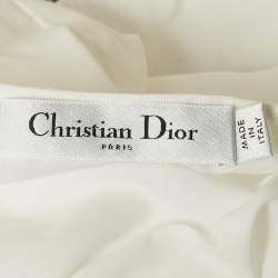 Christian Dior Green Floral Print Cotton Midi Dress S