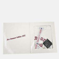 Dior White, Red Cotton T-Shirt Women Size 38