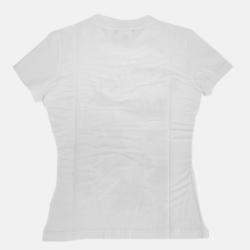 Dior White, Red Cotton T-Shirt Women Size 38