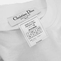 Dior White, Red Cotton T-Shirt Women Size 38