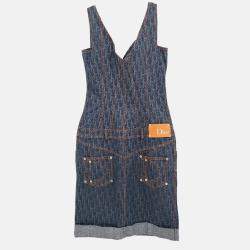 Christian Dior Sleeveless Indigo Denim Dress Size 36
