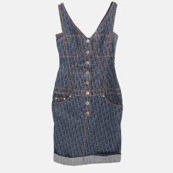 Christian Dior Sleeveless Indigo Denim Dress Size 36