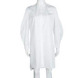 Dior White Cotton Long Sleeve Shirt Dress S