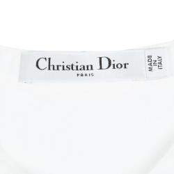 Dior White Cotton Long Sleeve Shirt Dress S