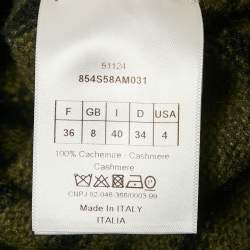 Pre Owned Dior Green Striped Cashmere Long Sleeve Sweater S
