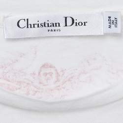 Dior White Printed Cotton T-Shirt XS