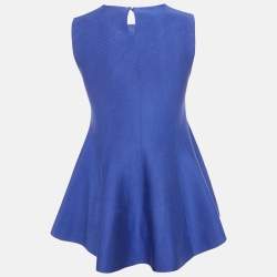 Dior Blue Knit Flared Sleeveless Top M