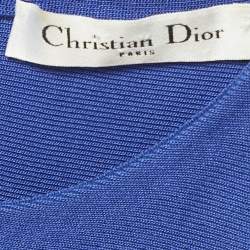 Dior Blue Knit Flared Sleeveless Top M