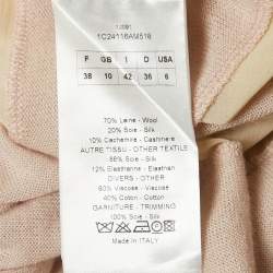 Christian Dior Pink Rib Knit and Silk Paneled Cardigan M