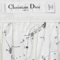 Dior White Printed Cotton Midi Skirt S