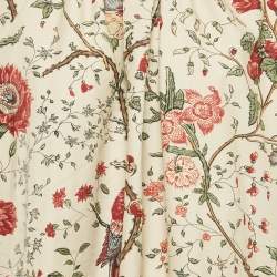 Pre Owned Dior Beige Floral Print Cotton Long Blouse M