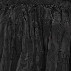 Dior Black Silk Off-The-Shoulder Crop Top L