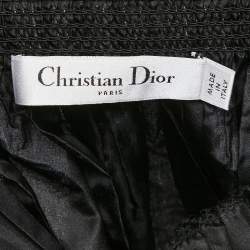 Dior Black Silk Off-The-Shoulder Crop Top L