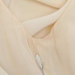 Pre Owned Dior Cream Silk Midi Dress M
