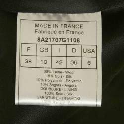 Christian Dior Dark Grey Wool & Silk Fur Collar Jacket M