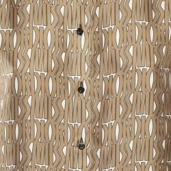 Pre Owned Dior Brown Logo Print Satin Silk Shirt M