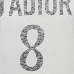 Dior Ivory J'Adior 8 Print Cotton Knit Crew Neck T-Shirt S
