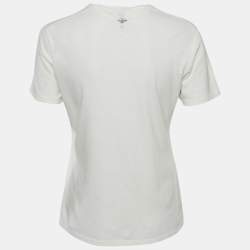 Dior Ivory J'Adior 8 Print Cotton Knit Crew Neck T-Shirt S