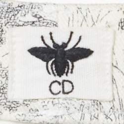 Pre Owned Christian Dior White/Blue Denim Toile de Jouy  Shorts XS