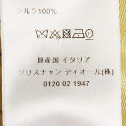 Pre Owned Christian Dior Yellow Zodiac Print Silk Shirt and Shorts Set M/L