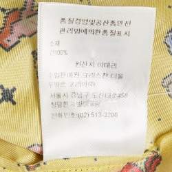 Pre Owned Christian Dior Yellow Zodiac Print Silk Shirt and Shorts Set M/L