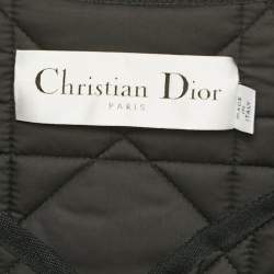 Pre Owned Christian Dior Black Technical Taffeta Oversized Macrocannage Cape S
