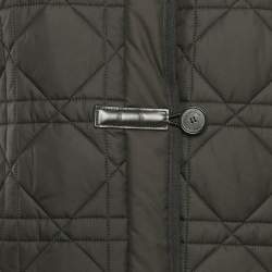 Pre Owned Christian Dior Black Technical Taffeta Oversized Macrocannage Cape S