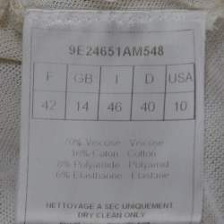 Pre Owned Christian Dior Off-White Pointelle Knit Flared Midi Dress L