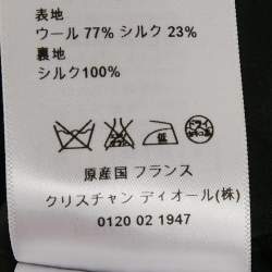 Pre Owned Christian Dior Black Wool & SIlk Crepe Patch Detail Top M