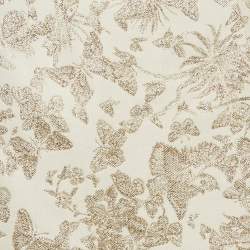 Pre Owned Christian Dior White & GolD Brocade Pencil Skirt S