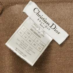 Pre Owned Dior Caramel Brown Long Sleeve V-Neck John Galliano Sweater L