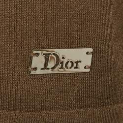 Pre Owned Dior Caramel Brown Long Sleeve V-Neck John Galliano Sweater L