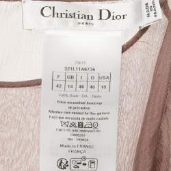Pre Owned Christian Dior Mauve Silk Ruffled Belted Kaftan Dress L