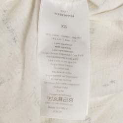 Pre Owned Christian Dior White Printed Cotton Crew Neck T-Shirt XS