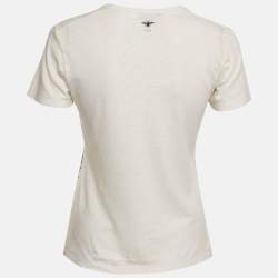 Pre Owned Christan Dior White Printed Cotton Brutal Journey Of The Heart T-Shirt XS  