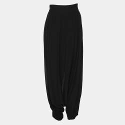 Pre Owned Dior Black Silk Pleated Midi Skirts S
