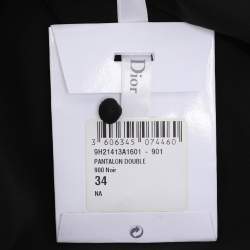 Pre Owned Dior Black Silk Pleated Midi Skirts S