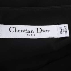 Pre Owned Dior Black Silk Pleated Midi Skirts S