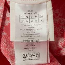 Pre Owned Dior Pink Synthetic Jungle Print Toile De Jouy Hooded Mini Dress L