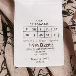 Pre Owned Christian Dior Beige Jungle Print Cotton Full sleeve Tunic Top S