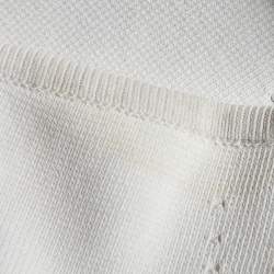 Pre Owned Dior White Stretch Knit J'adior Band Bralette Top M