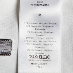 Pre Owned Dior White Stretch Knit J'adior Band Bralette Top M