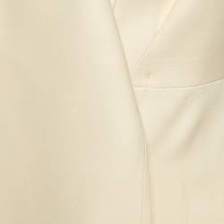 Pre Owned Dior Cream Wool Blend Overlay Button Front Mini Dress S 